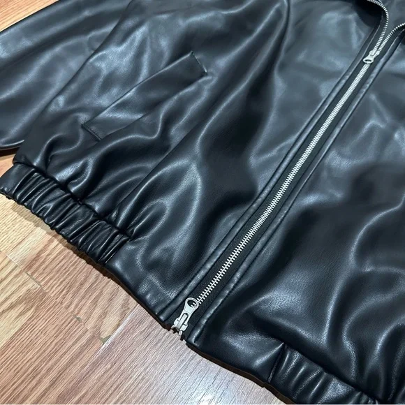Black Faux Leather Jacket - Picture 3 of 5